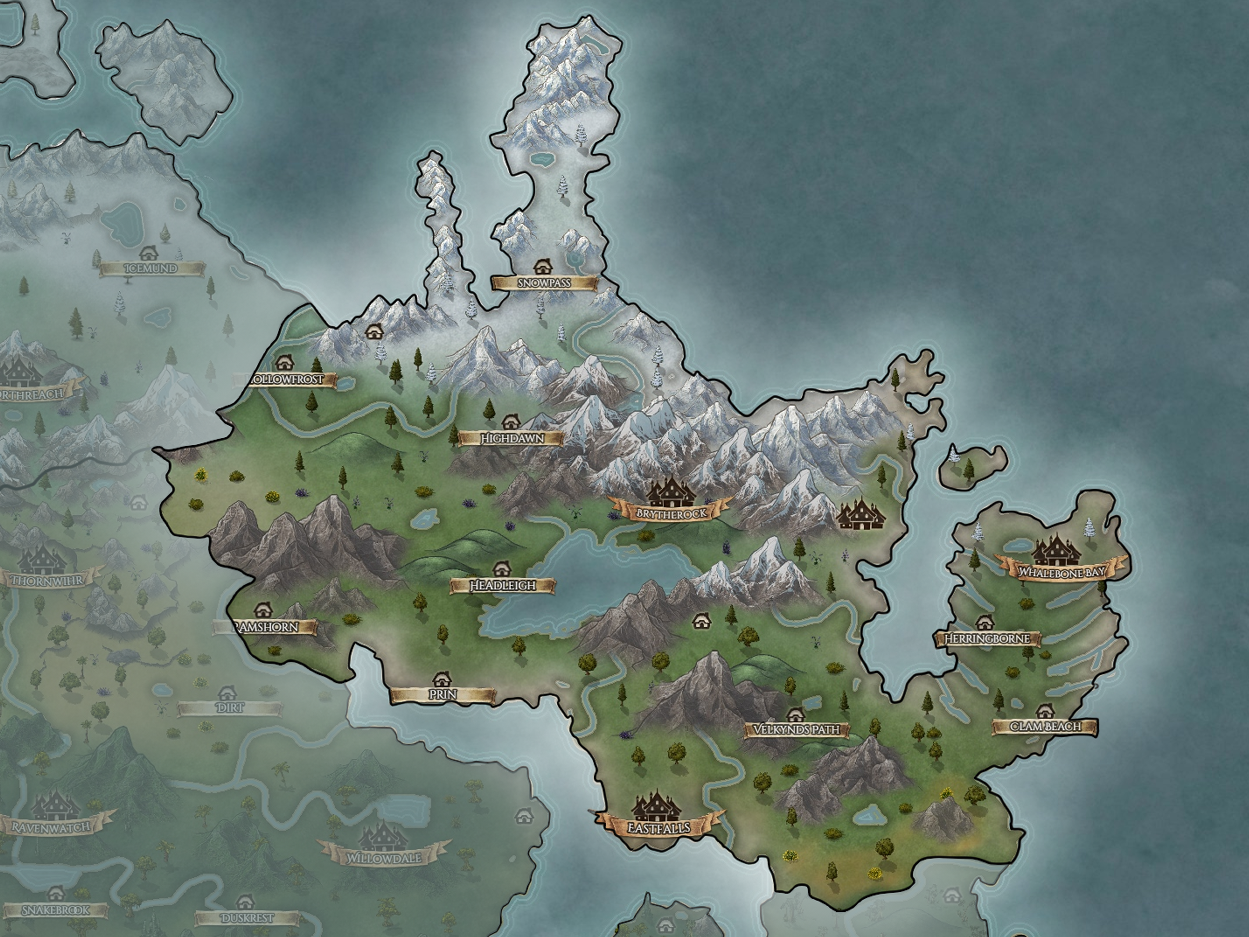 Map closeup of Kharrow