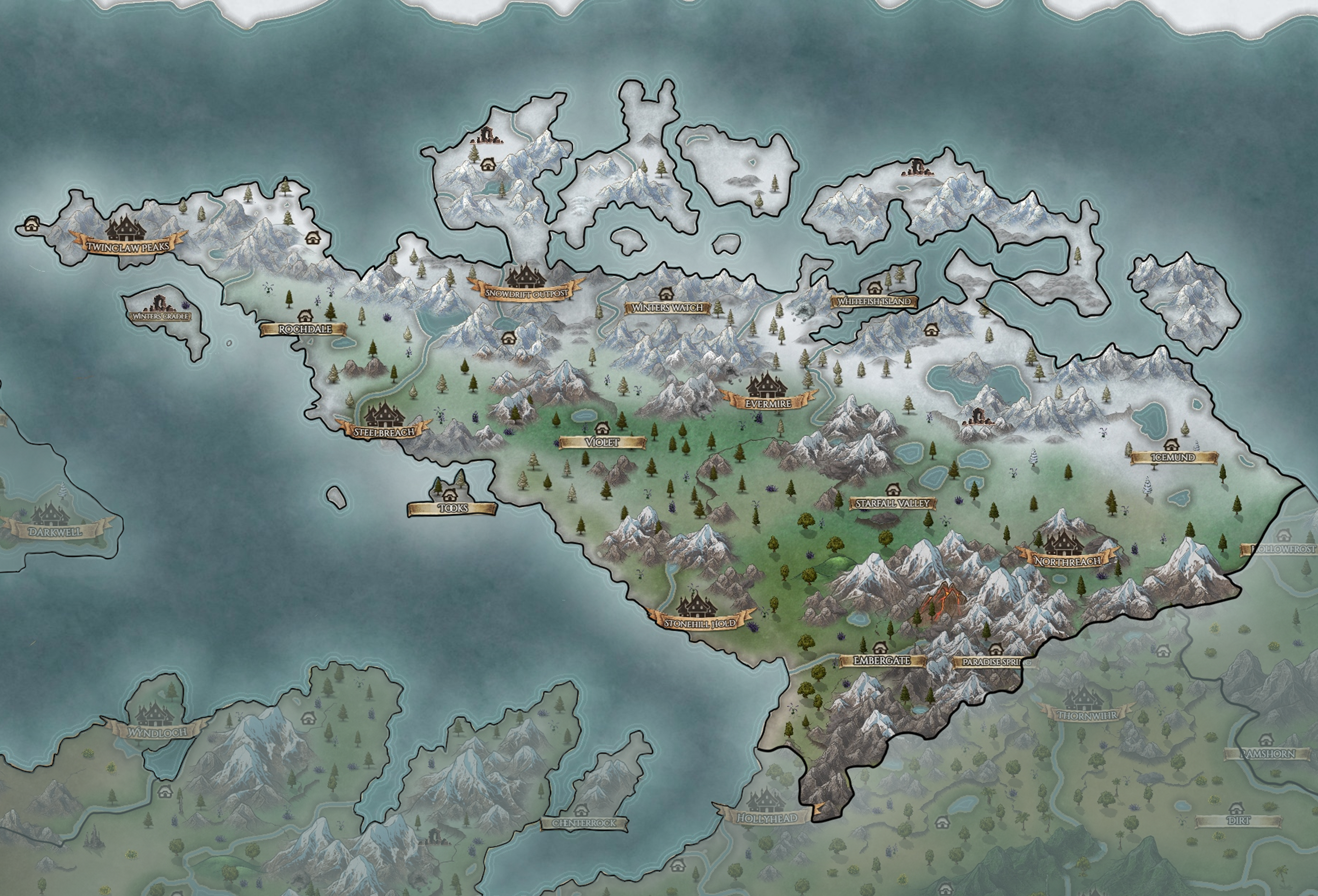 Map closeup of Norrveil