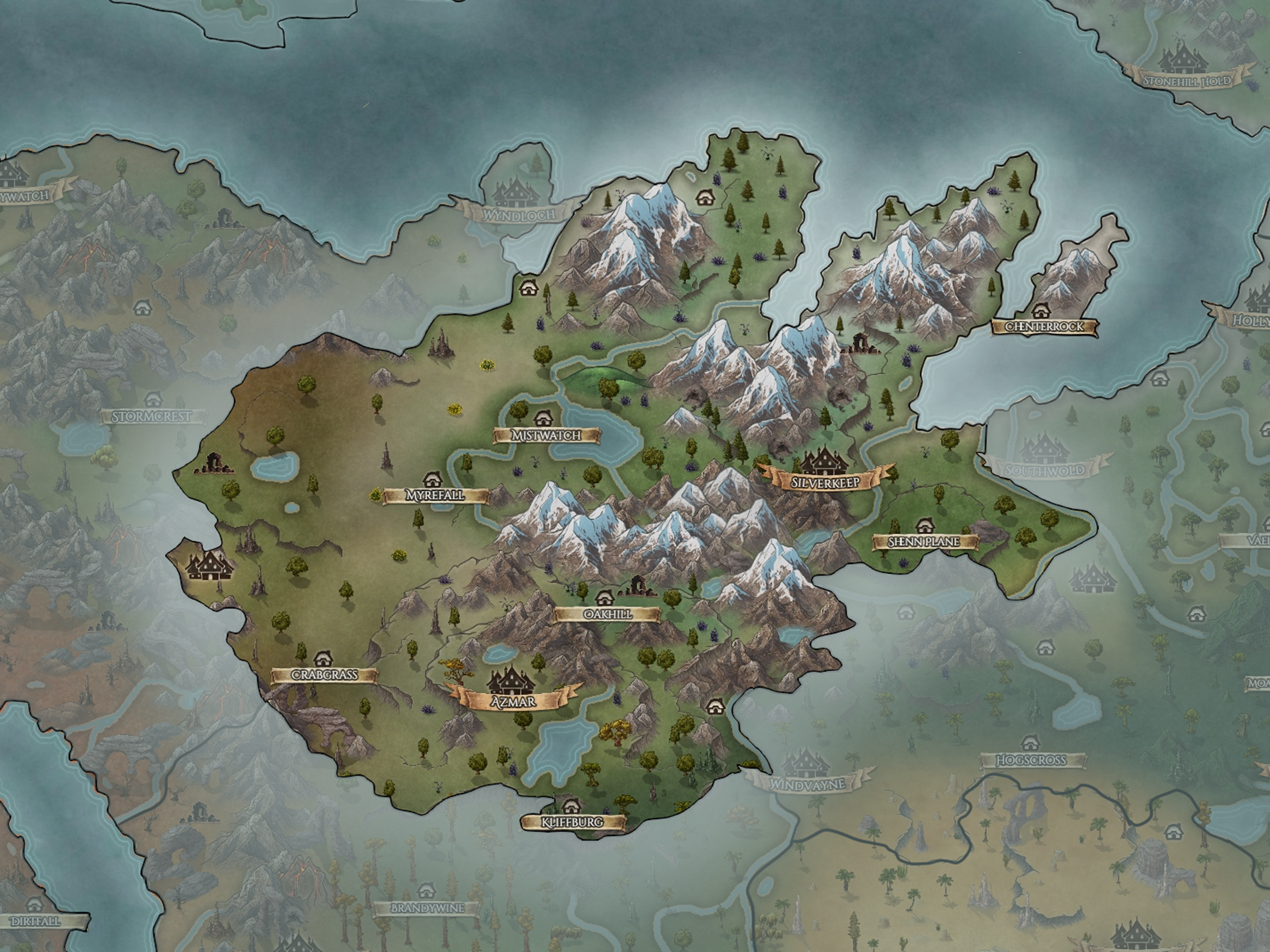 Map closeup of Karagor