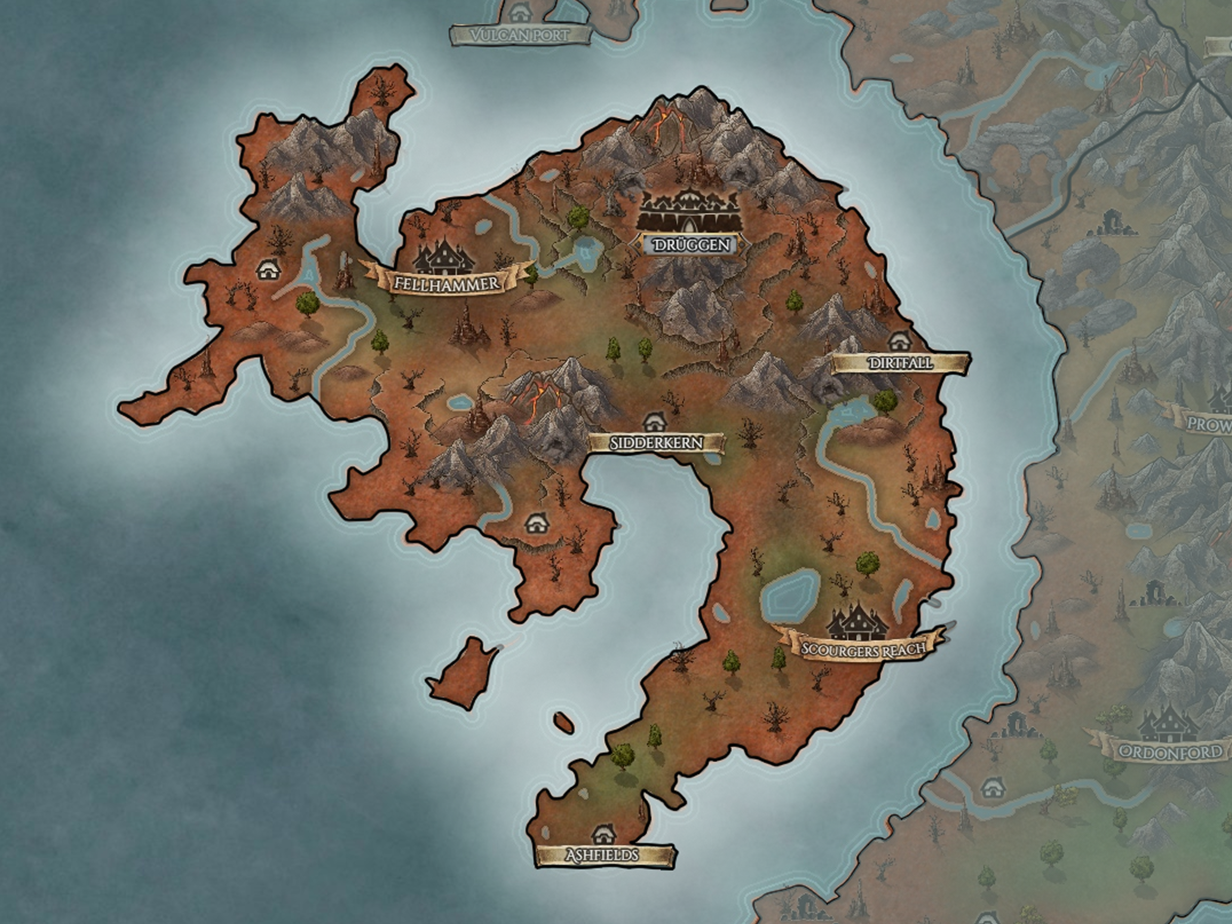 Map closeup of Vharak