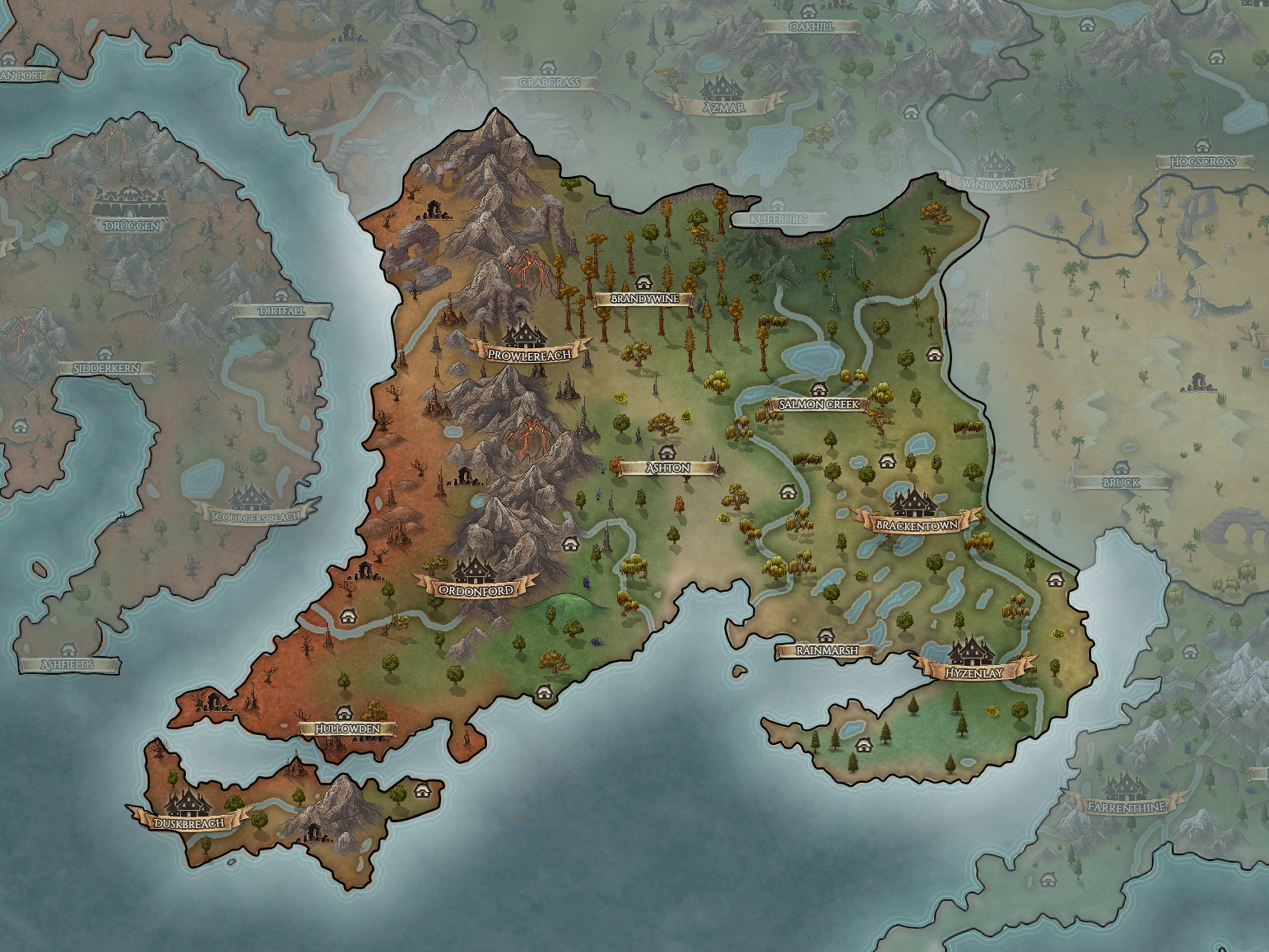 Map closeup of Harthmoor